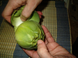 Limpiar alcachofas
