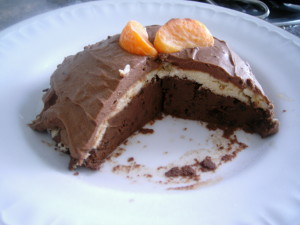 Abierta la bomba helada de chocolate Bomba helada de chocolate