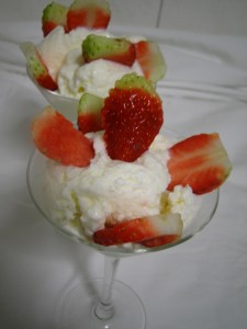 Helado casero de queso de untar